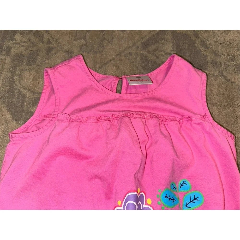 Hanna Andersson Pink‎ Dress Youth Girls 140 US 10 Blue Floral Graphic Sleeveless